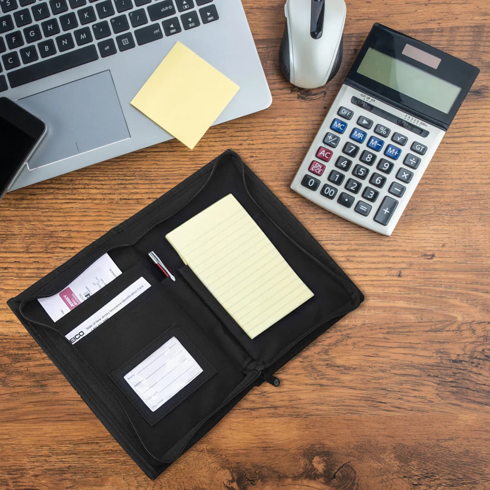 1 pezzo di borsa per documenti in tessuto Oxford squisitamente realizzata, con cerniera, custodia riutilizzabile per documenti, per l'uso quotidiano in ufficio, materiale scolastico
