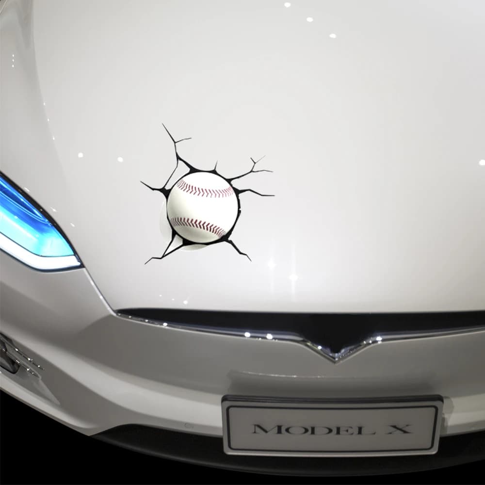 Car-styling 3D Car Sticker Baseball Hit Window Cars Auto moto paraurti finestra porta corpo accessori Auto