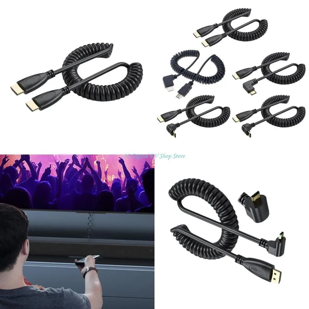 Cavo prolunga a spirale compatibile da Mini a compatibile E74D per videocamere HDTV e tablet