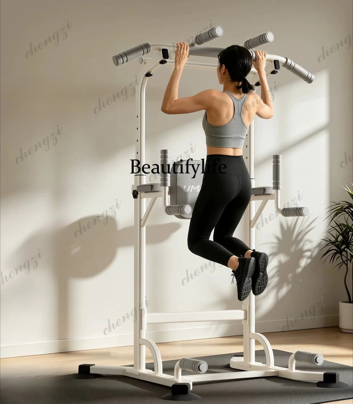 Non-punching floor horizontal bar thickened steel pipe multi-functional pull-up device women's household fitness equipment
