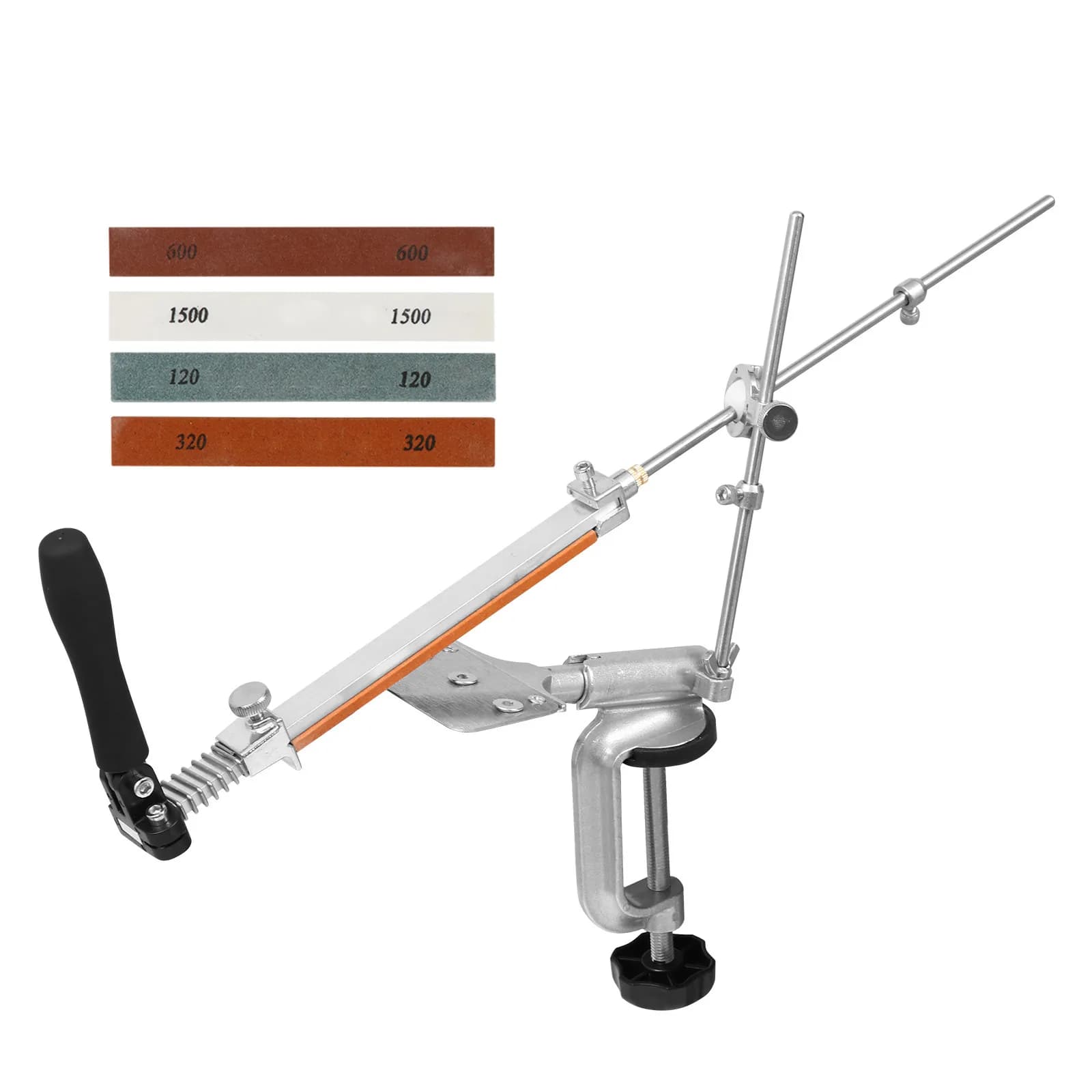 Set Professionale di Affilacoltelli Multifunzionale con Sistema di Rotazione ad Angolo Regolabile per Coltelli e Forbici da Cucina