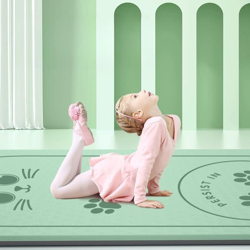 Professional yoga mat for children - Extra silent floor cushion for exercises, anti-slip training cushion for the house with handle for transport