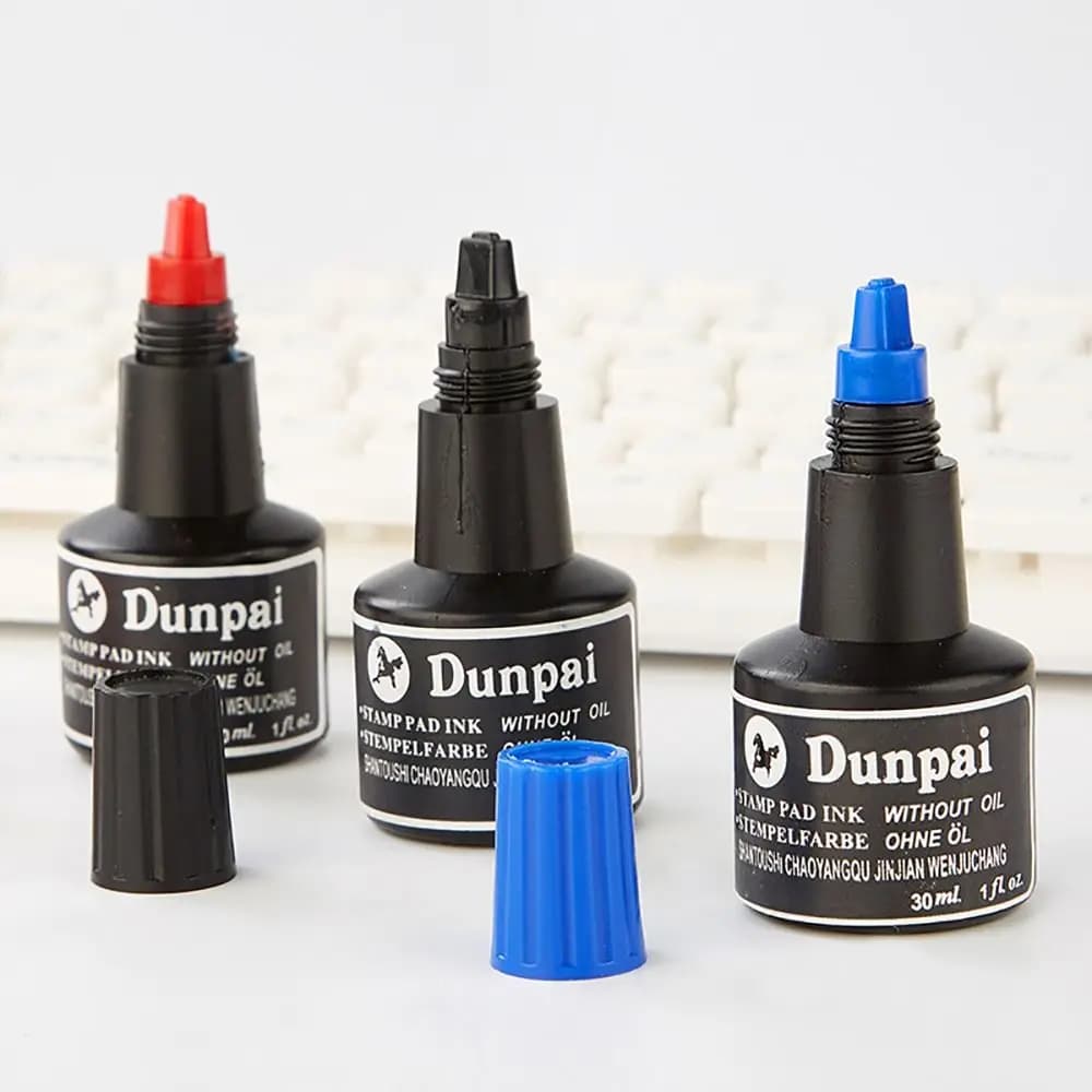 High Quality 30ML Stamp Pad Ink Quick-drying Non-erasable Seal Pad Ink Red/Blue/Black Stamp Paste Ink