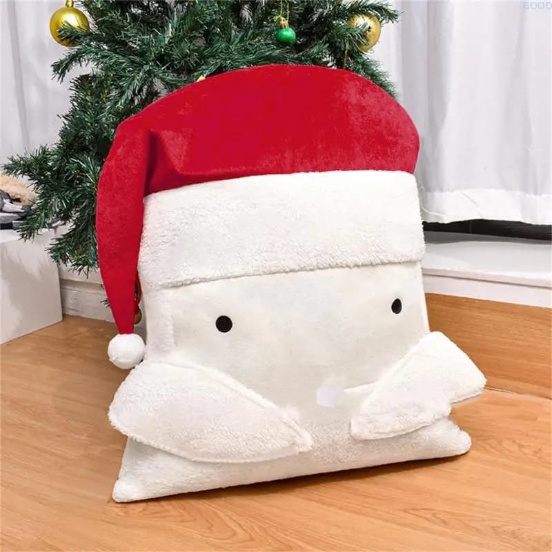 Sacchetti regalo per le vacanze in tessuto riutilizzabili con design a forma volto Babbo Natale da 23 con chiusura per