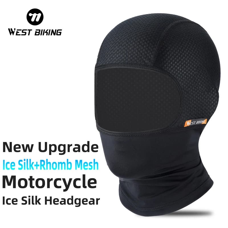 WEST BIKING Summer Motorcycle Balaclava Cool Mesh Cycling Caps protezione solare copricapo Ice Silk motociclista casco cappello interno