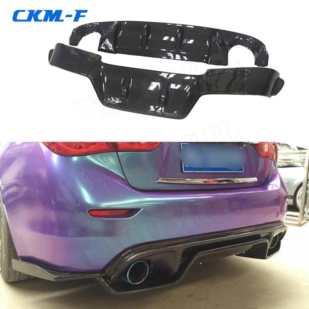 Carbon Fiber Rear Lip Diffuser For Infiniti Q50 Q50L Q50S 2014 2015 2016 2017 J Style Bumper Chin Splitter Guard Spoiler