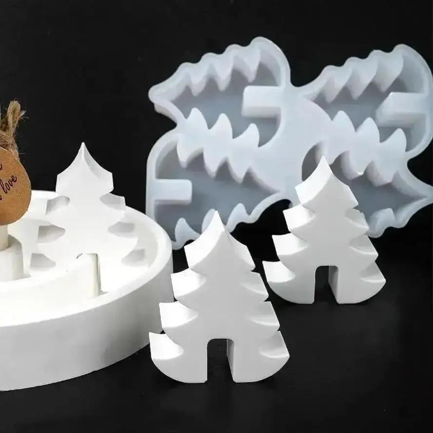 Nuovo albero di Natale fatto a mano creativo candelabro in silicone stampo fai da te aroma candela stampi intonaco resina candelabro che fa strumenti