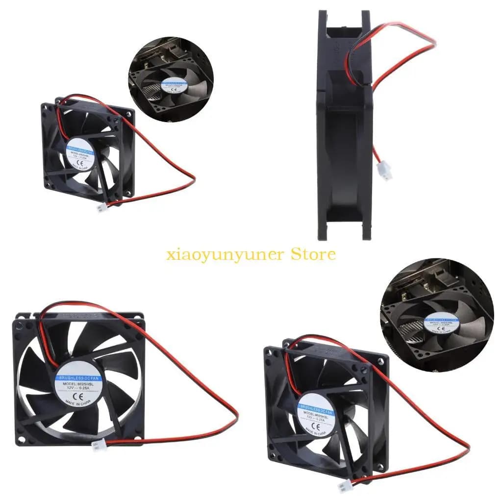 P9JB 8025 Ventola raffreddamento 12V 2Pin Ventola CPU silenziosa da 80 mm senza spazzole con 20