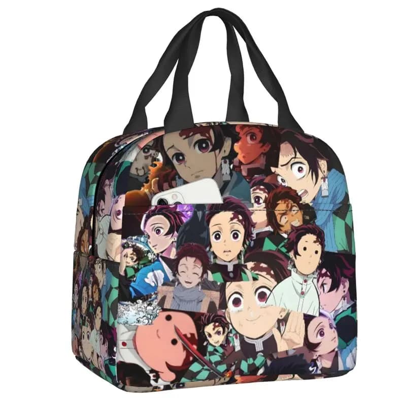 Borsa termica personalizzata Demon Slayer per donna, borsa frigo isolata per studenti, scuola, lavoro, picnic, borsa porta pranzo