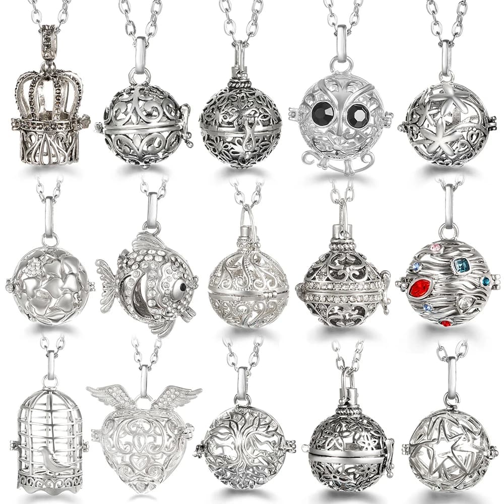 Mexican music box Exquisite style Woman Calling Necklace Essential Oil Scent diffuser Medaglioni Jewels with vintage aromatherapy pendant