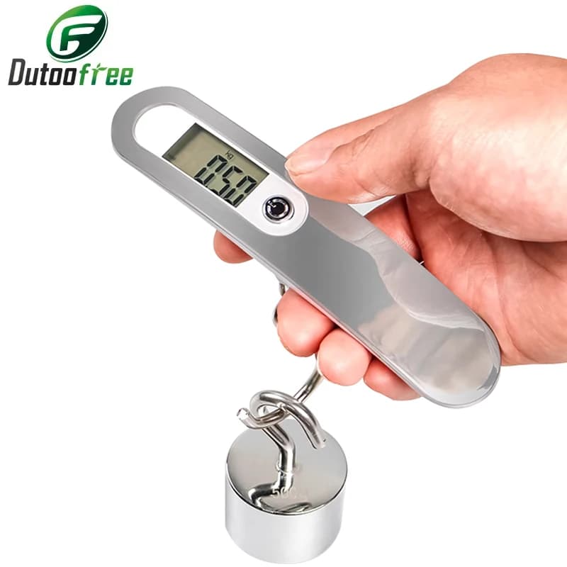 Bagaglio a mano elettronico portatile bilancia digitale 50kg Display LCD bilancia bilancia valigia da viaggio pesa strumenti per il peso del bagaglio