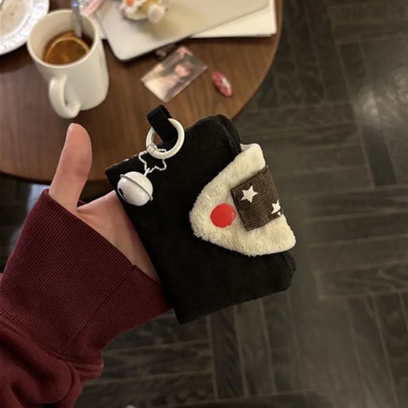 Portacarte e Portamonete a Forma di Polpetta di Riso, Borsa Piccola Portatile in Tela Integrata per Carte e Denaro, Borsa Porta Documenti