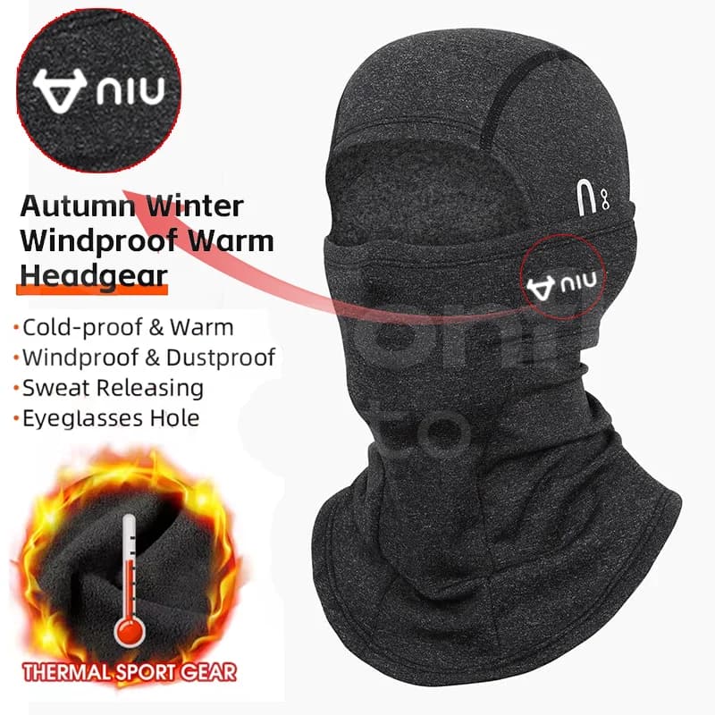 For NIU N1 N1S M1 U1 M + NG US U + UQI Winter Hot Sunset Tattico Moto MTB Full Face Mask Thermal Windproof Sport Gear