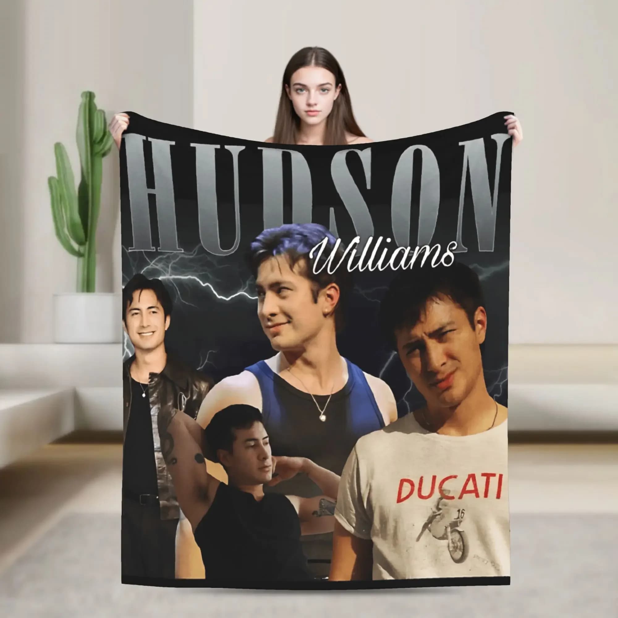 Coperta in flanella vintage Hudson Williams Heated Rivalry per adulti e ragazze, morbida e confortevole, ideale per la camera da letto in autunno.