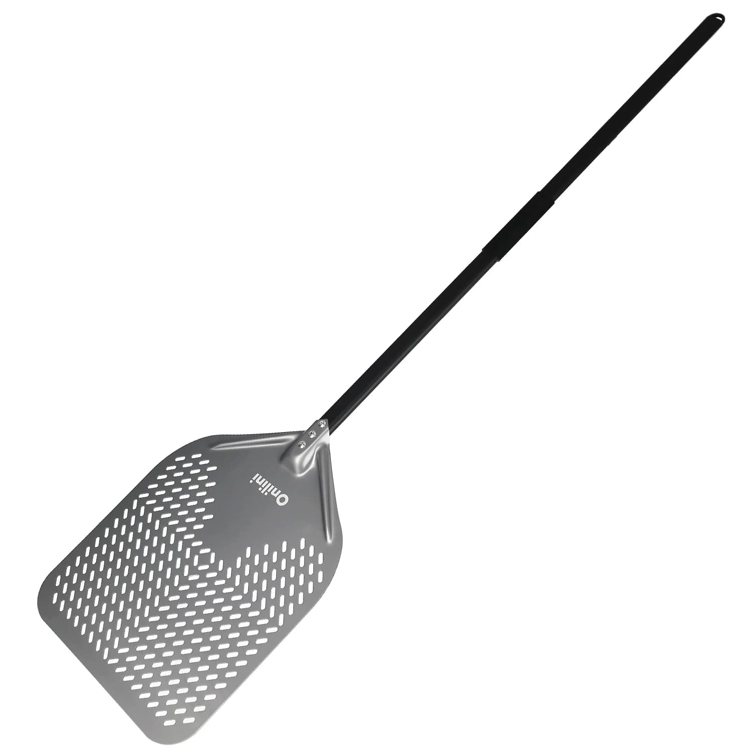 Nuovo design Buccia per pizza con punzonatura inversa da 14 pollici con manico in lega di alluminio Pellicola in silicone antiscivolo per cuocere il pane della pizza fatto in casa