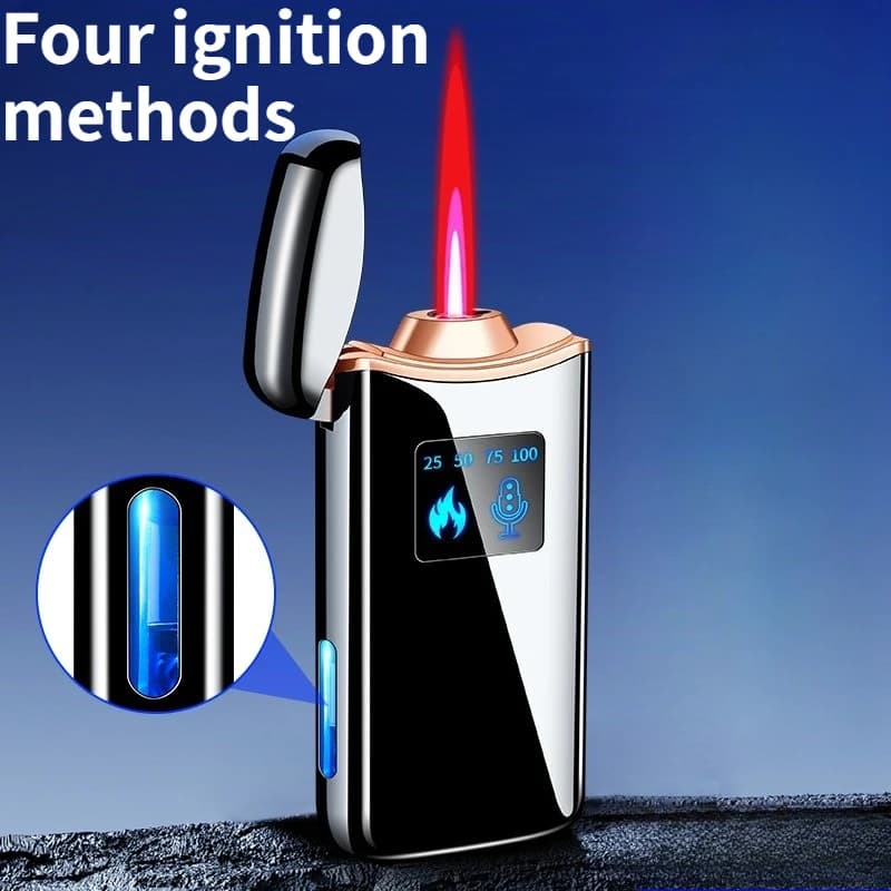 Intelligent Voice Controlled Induction Windproof Inflatable Lighter with High Aesthetic Value USB Charging Cigarette Lighter