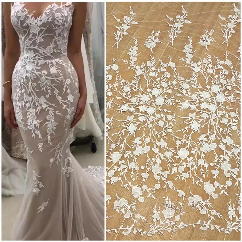 Nuovo squisito ricamo pizzo maglia materiali fatti a mano fai da te abito da sposa abbigliamento tenda sfondo decorazione accessori