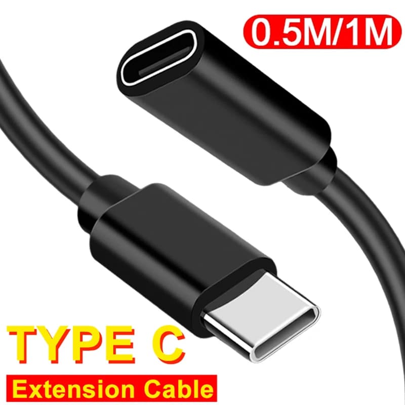 Cavo di prolunga di tipo C USB C maschio a femmina estensioni cavo Extensor caricabatterie connettore del cavo trasmissione cavi estesi 0.5M/1M