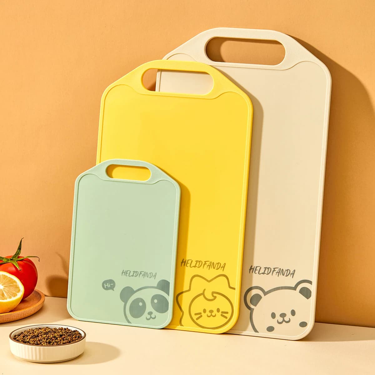 Tagliere multifunzionale in plastica, facile da pulire, tagliere antiscivolo a doppia faccia per frutta, verdura e carne, utensile da cucina