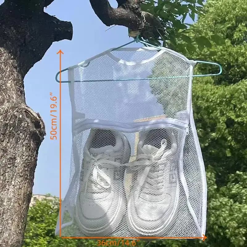 Bag for washing of sneakers Durable fabric laundry bag with thick layer for shoes Clothing Reusable air drying net bag for women men