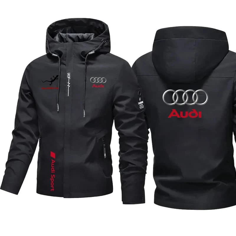 Cappotto sportivo casual Audi, nuovo cappotto alla moda da uomo, stile sportivo outdoor, cappotto casual urbano da uomo, consegna rapida