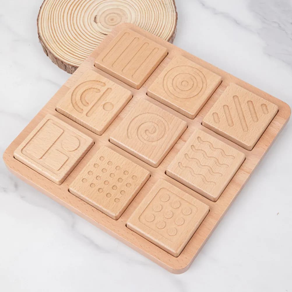 1Set Wooden Sensory Board Touch Jointed Game for Toddlers Early Educational Matching Fun Preschool Brain Development Activity