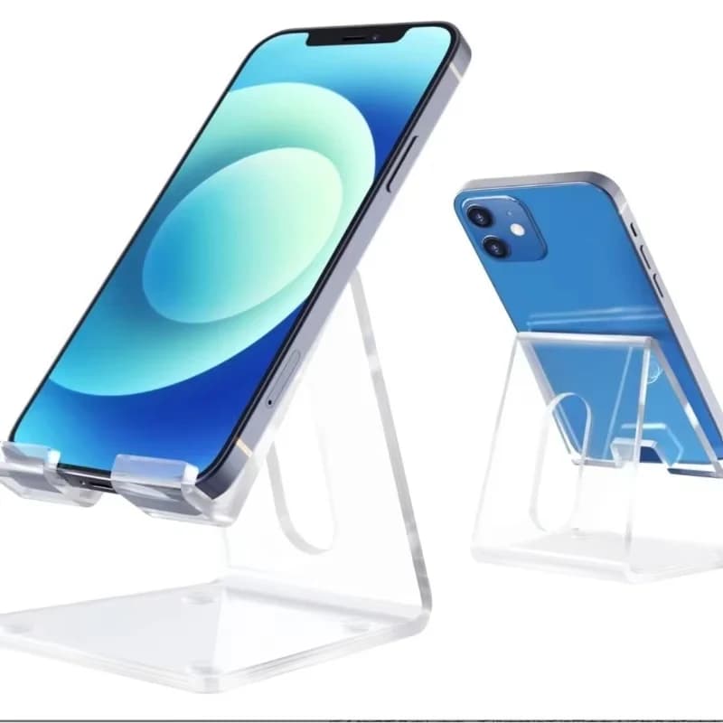 Acrylic Transparent Mobile Phone Bracket Desktop Holder Tablet Stand Clear Desk Holder For iPhone iPad Xiaomi Huawei OPPO Realme