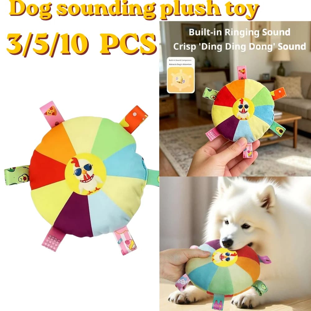 Cartoon Design Dog Plush Sound Toy Wear Resistant Bite Resistant Teddy Chew Toy for Puppy Pet Teeth Grinding Relief