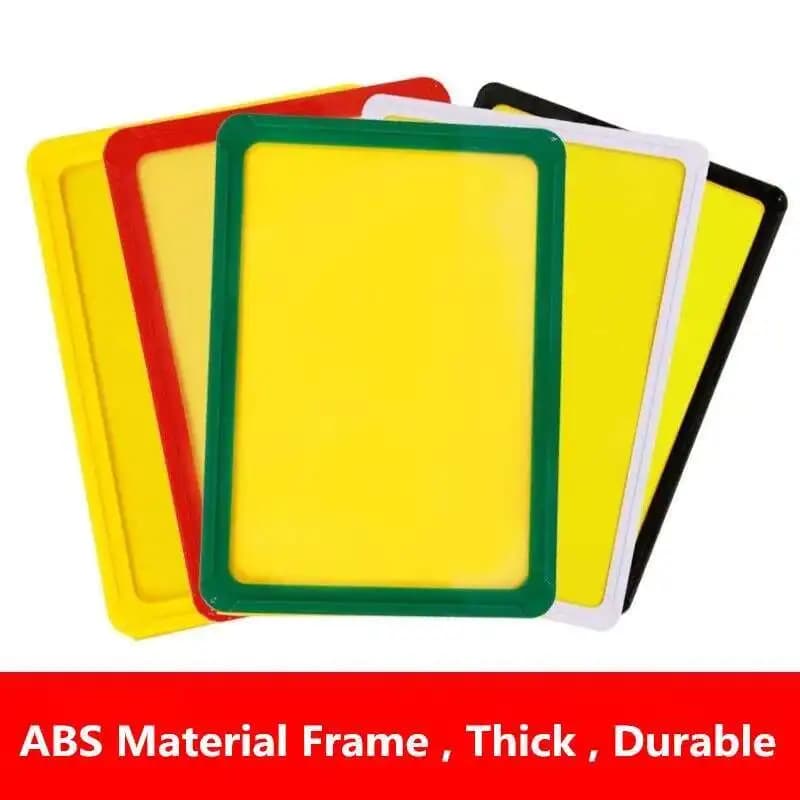 5 Pezzi A6 Classificazione del magazzino magnetico Etichetta Porta cartello Telaio di supporto Elenco prezzi del supermercato Cornice porta poster