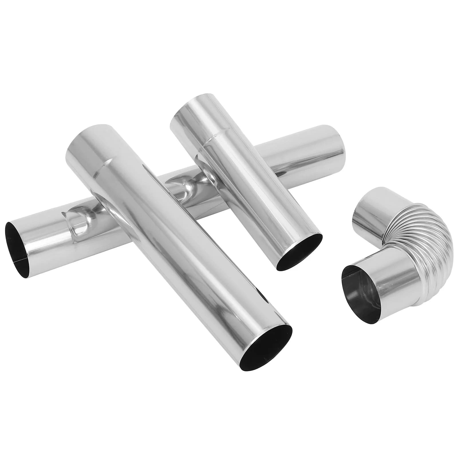 4 piece stainless steel smoking pipe - Smoke pipe with smooth interior for efficient evacuation in residential and camping stoves