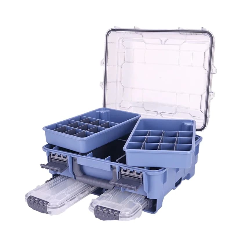 Portable ABS PP fishing equipment box 2.4 kg Waterproof fishing gear box for fishing baits in lakes and rivers Three sets