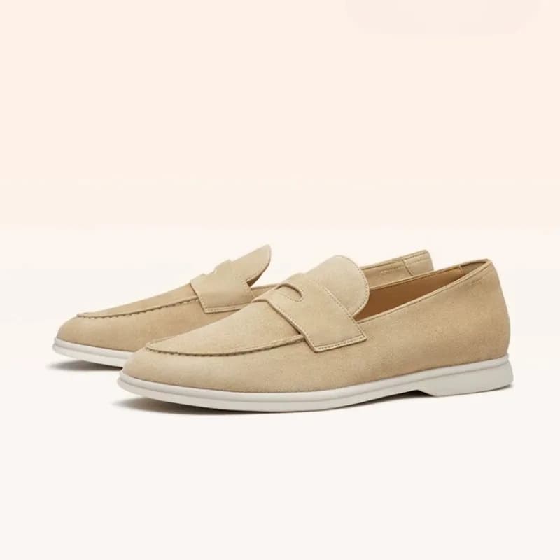 Designer Luxury Suede Business Casual Slip on Loafers Men's Shoes Genuine Leather Flat Work Dress Leather Shoes Male Youth