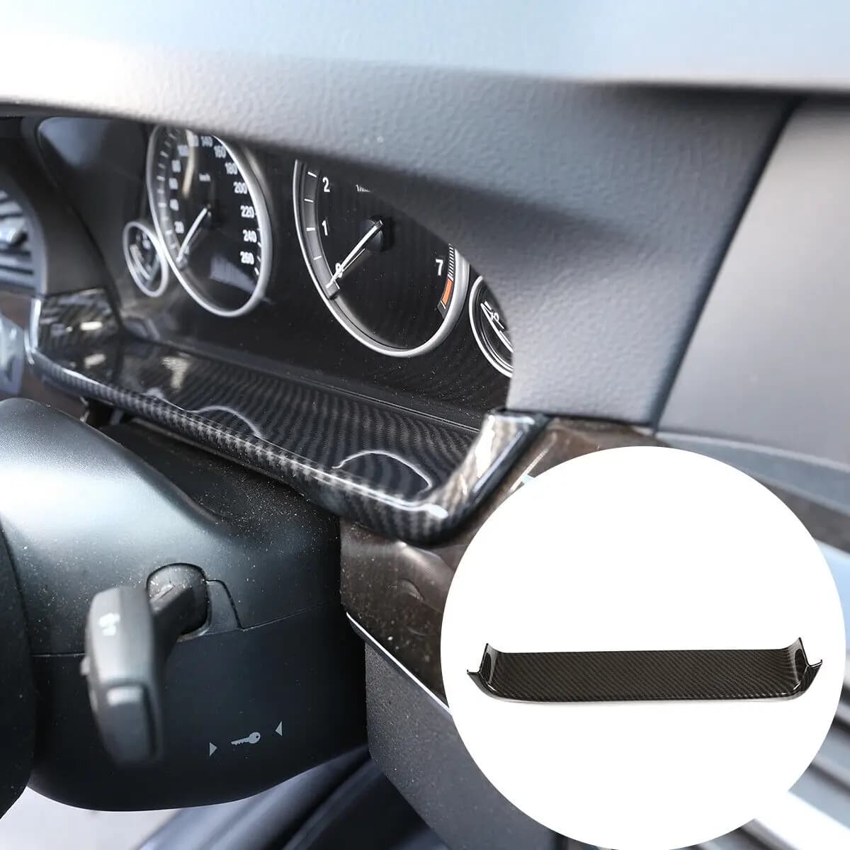 Accessori per auto Volante in stile carbonio Cruscotto Tachimetro Display Decora Rivestimento del telaio per BMW Serie 5 F10 2011-17