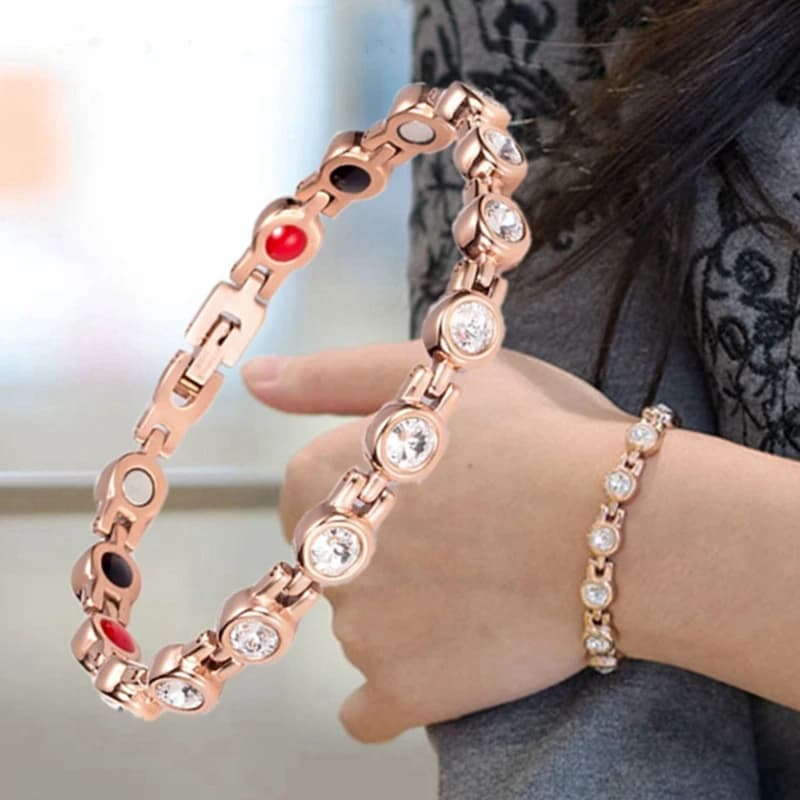 Terapia sana Energia Ologramma Braccialetti al germanio Braccialetti magnetici in cristallo Braccialetti per donne Accessori per gioielli con strass