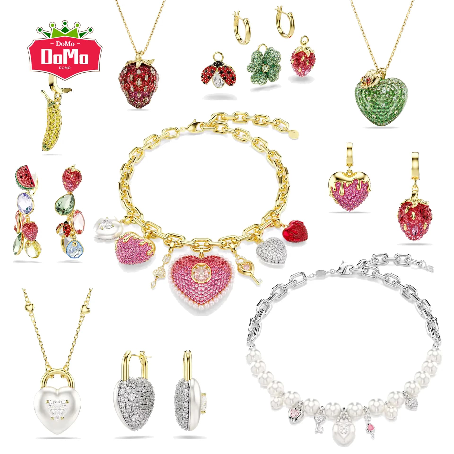 Charms Original 2026 New Fine DIY Jewelry Heart Earrings Pearl Necklace Bracelet Stainless Romantic Gift for Women
