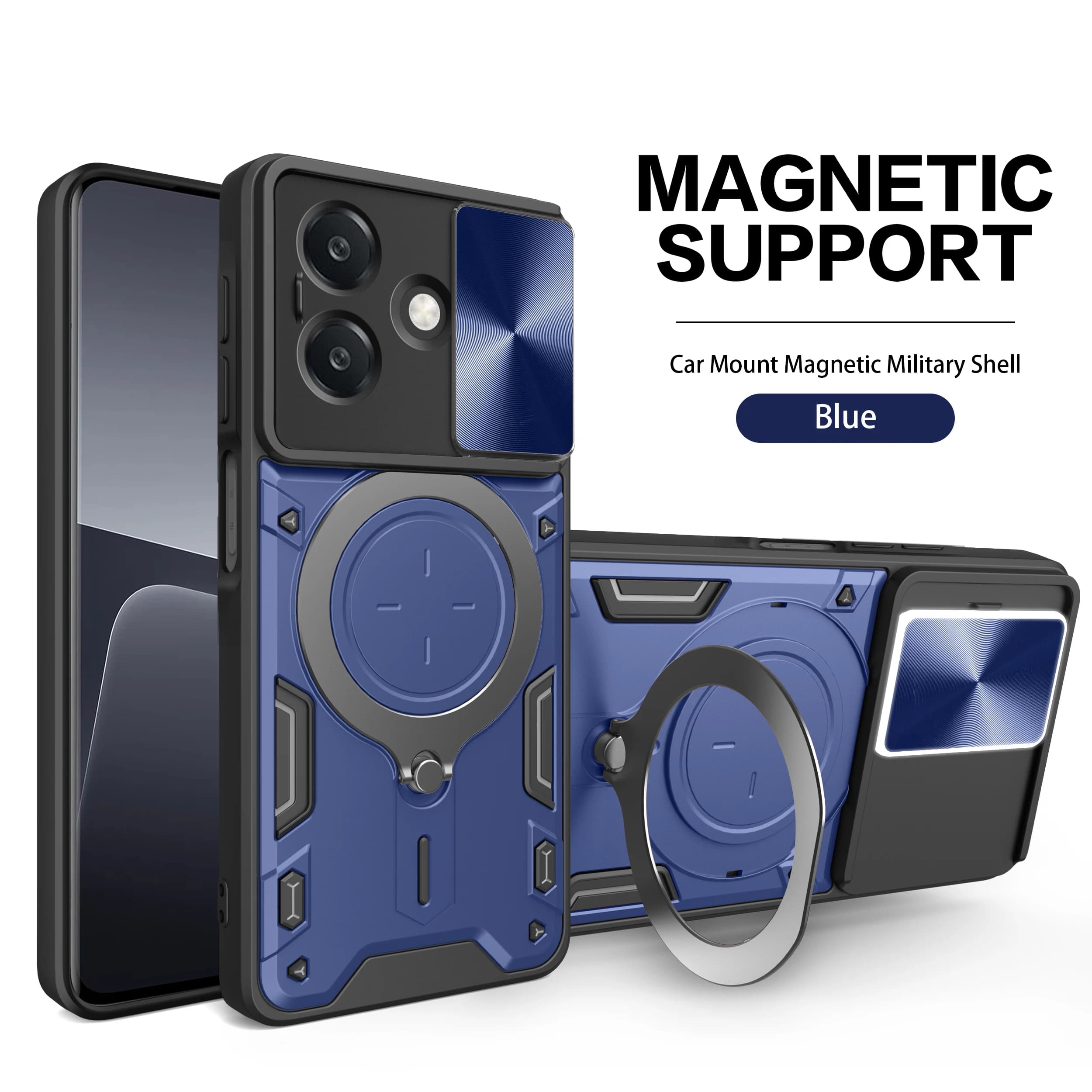 Camera Lens Protection Case For OPPO A3X A6t A6X A6S A5i A6 A5 A3 Pro Armor Rotating Metal Ring Holder Silicone Back Cover Cases