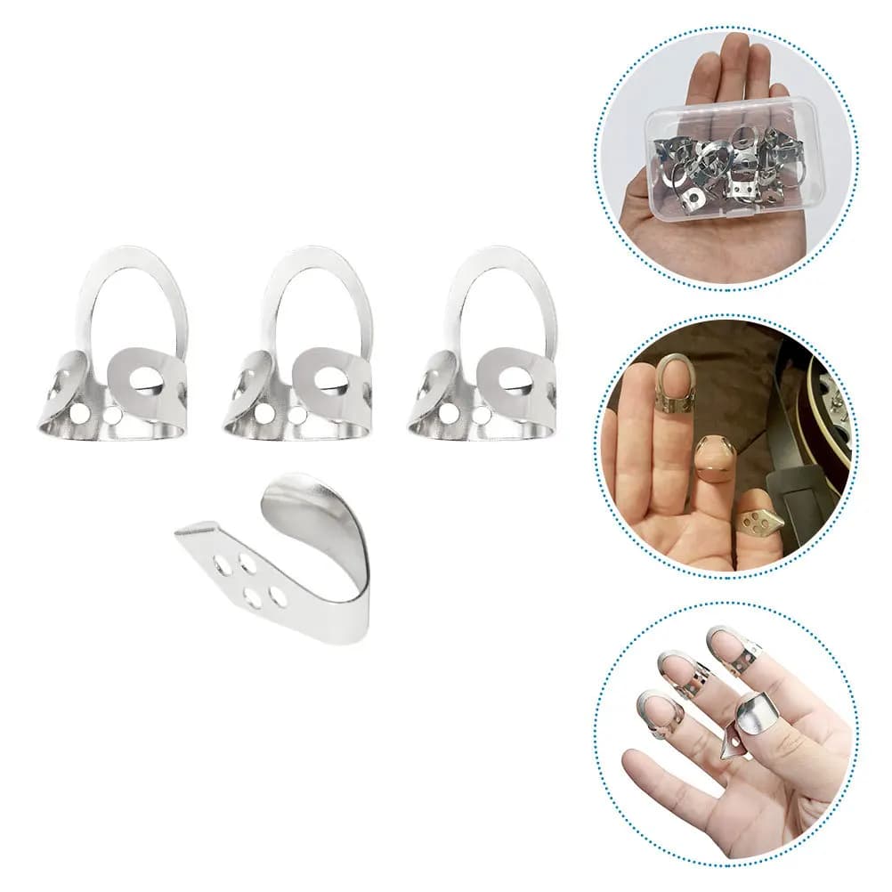 1Set Ottone Banjo Durevole Metallo Chitarra Thumb Plettri Ergonomico Regolabile Design Aperto Per Ukulele Banjo Strumenti di Pratica