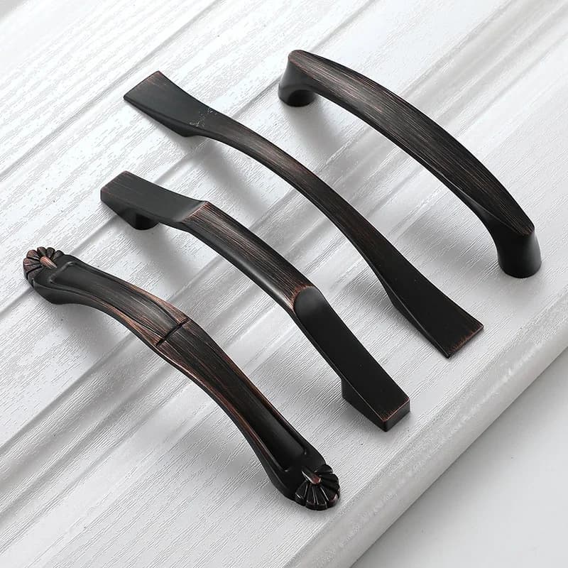 YM Maniglie per mobili in bronzo nero zinco Maniglie per porte dell'armadio da cucina in stile americano Maniglia per mobili Manopole per cassetti Hardware 936