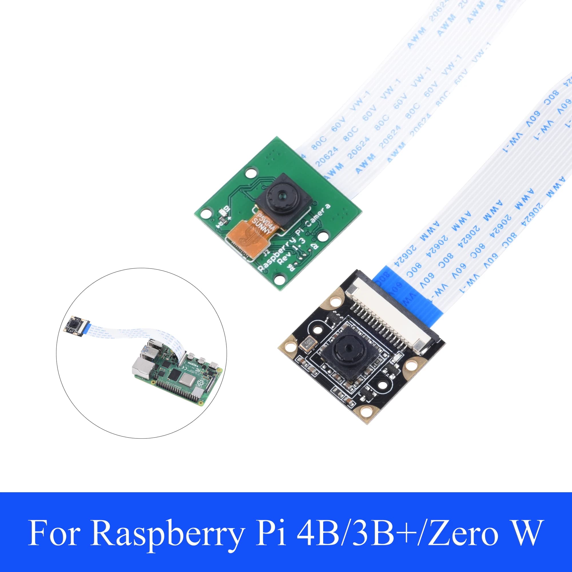 Modulo telecamera per visione notturna Raspberry Pi 4B 65 ° Webcam da 5 MP con sensore IR a infrarossi LED per Raspberry Pi 4B/3B+/3B/Zero W
