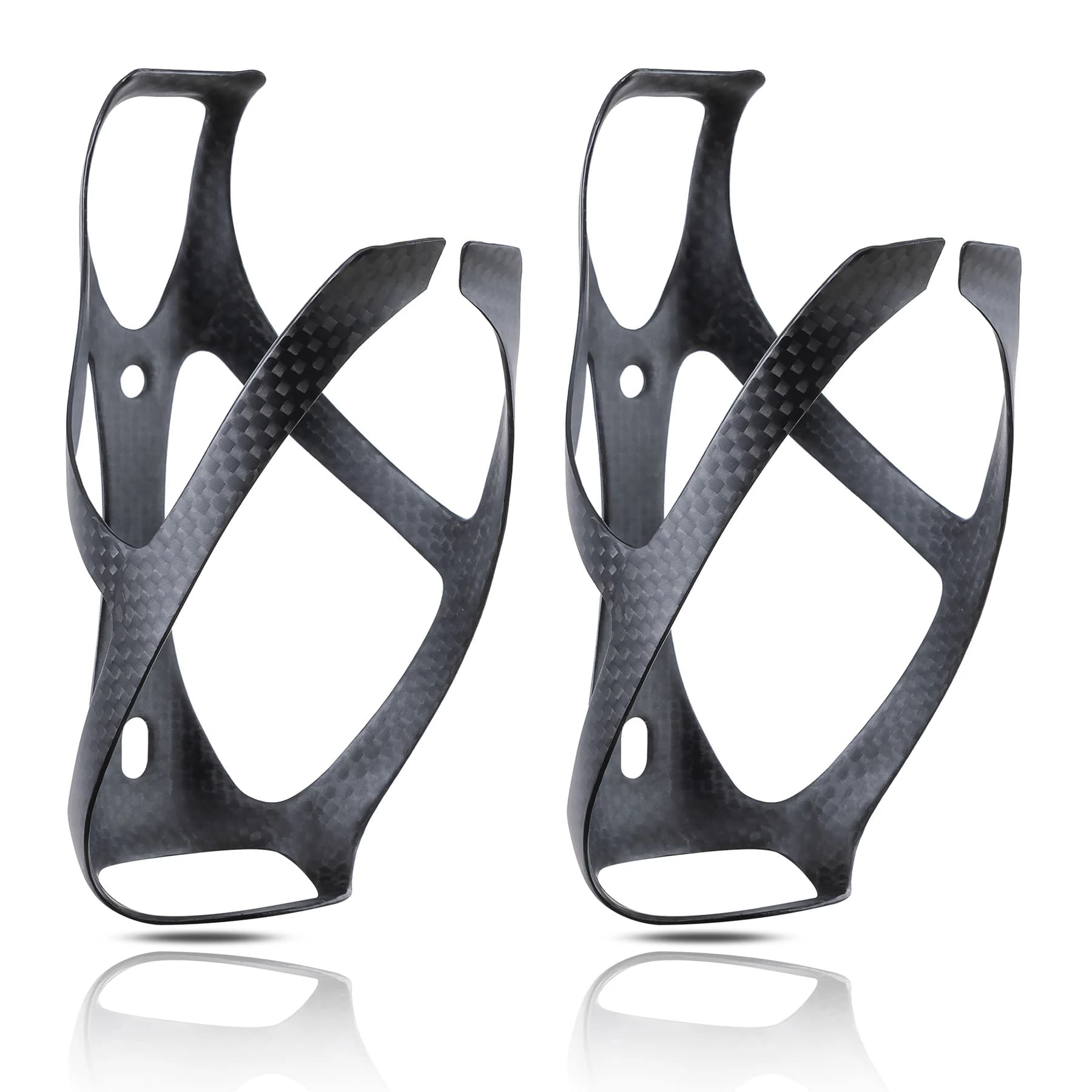 HUALONG No Logo 3K Carbon Fiber Bicycle Water Bottle Cage MTB Road Gravel Bike Water Bottle Holder Cages Matte Black, Weight (19