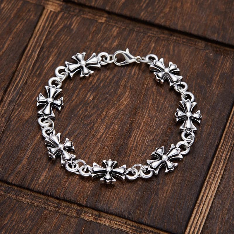 1 men's bracelet with floral pattern in gothic style, suitable for everyday use and for parties, gift jewelry for birthdays and holidays