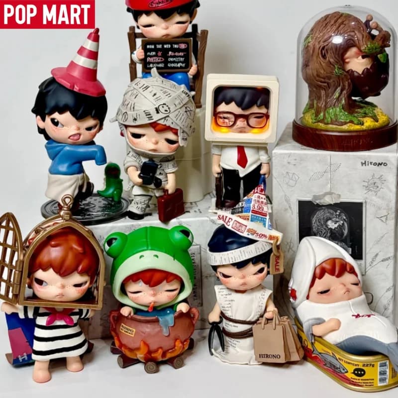 POP MART Serie Hirono Tamed Wildgrass Blind Box Statuetta Anime Modello Carino Giocattolo da Scrivania Ornamento da Collezione Bambola Regalo di Compleanno per Ragazze