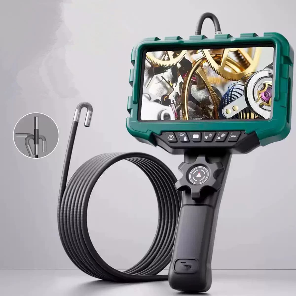 Schermo IPS da 7 pollici 3.9mm 2MP 1080P Rotazione articolata a 360 gradi Sterzo Endoscopio industriale Ispezione Microscopio Fotocamera 1.1M