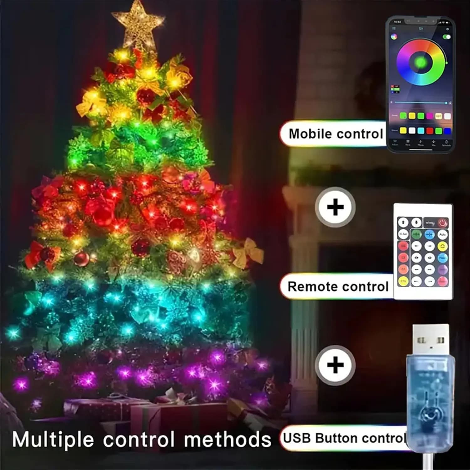 Led Fairy Light Strip Christmas Lights Smart Bluetooth USB Music Festoon Street Garland Wedding Birthday Party Decor for Home