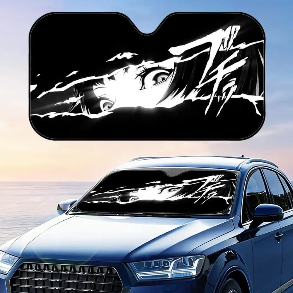 Parasole per Auto Dark Girl, Riutilizzabile in Alluminio, Protezione UV, Isolamento Termico a Tre Strati, Parabrezza Antivento