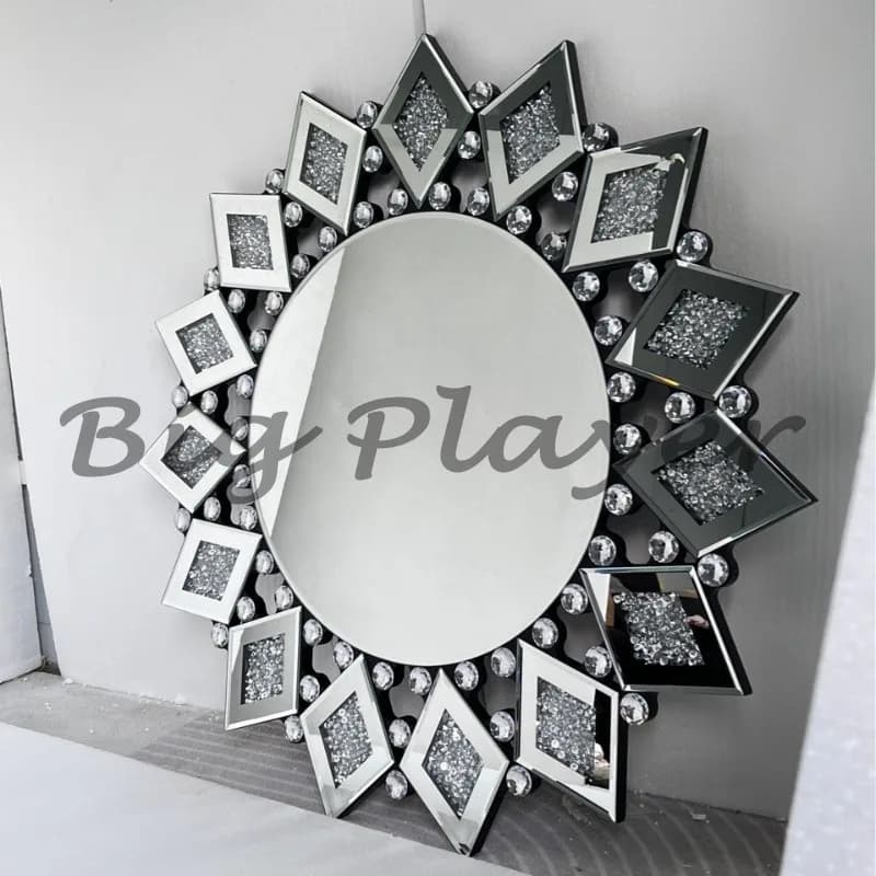 Specchio da parete decorativo rotondo di lusso per ingresso, soggiorno, foyer, divano, sfondo, specchio da bagno