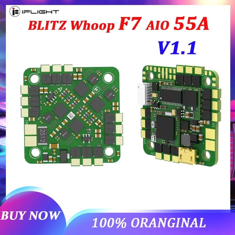 iFlight BLITZ Whoop F7 2-6S 55A AIO V1.1 Scheda di controllo di volo/ESC con supporto DJI O3 e schema di montaggio 25.5*25.5mm per drone FPV