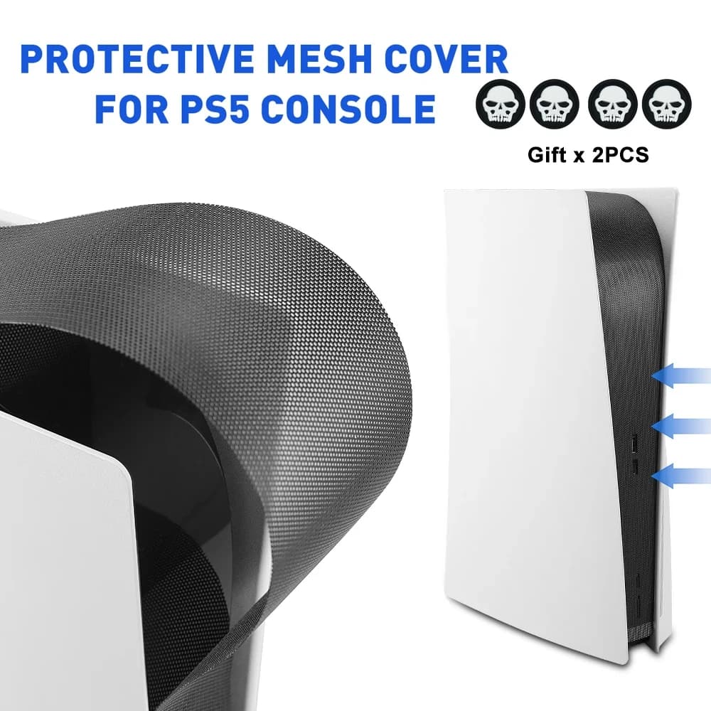 Per accessori PS5 Rete protettiva per filtro antipolvere Maglia per disco PS5 e console digitale Copertura antipolvere antigraffio traspirante laterale