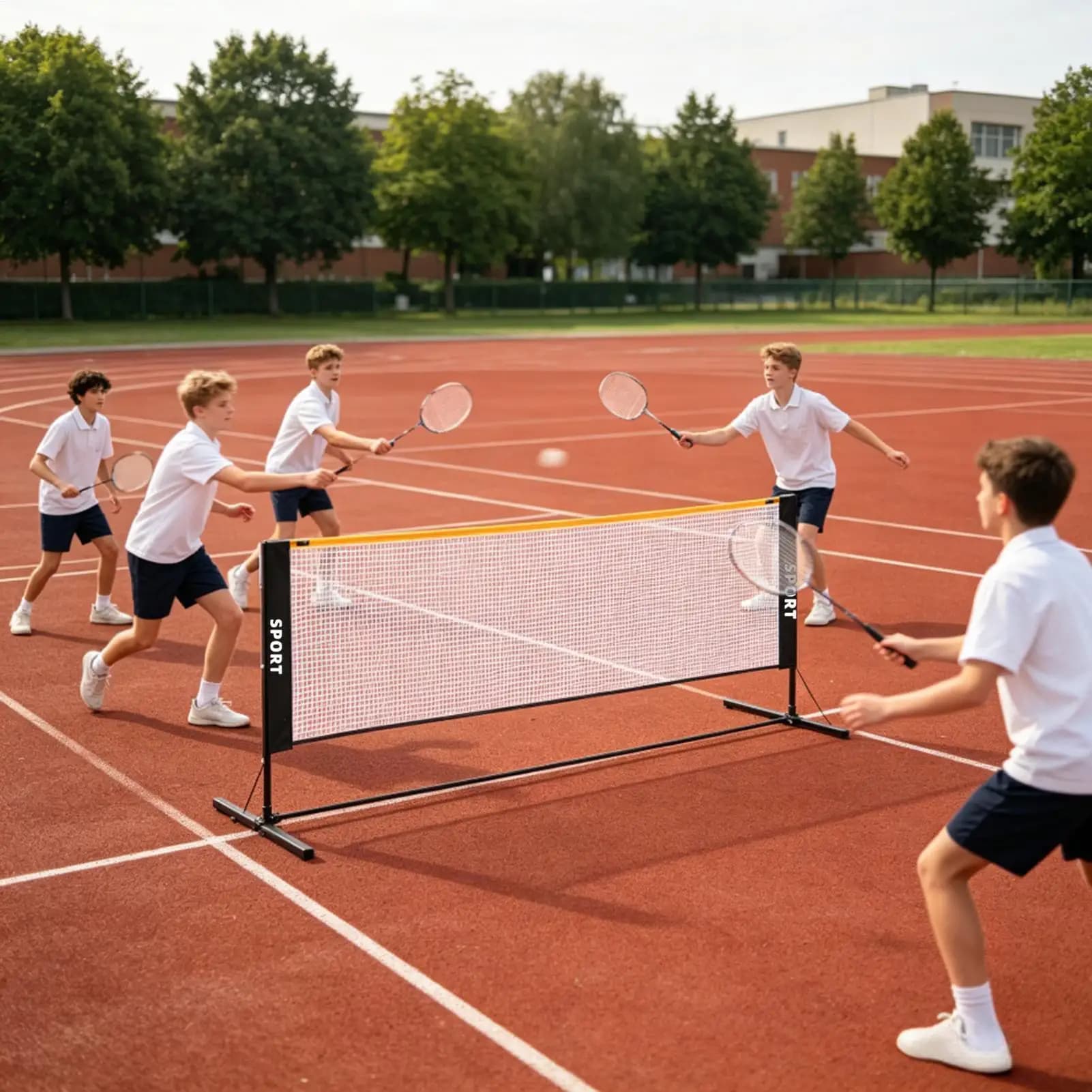 3.1m/4.1/5.1m/6.1m Badminton Net Pickleball Net Height Adjustable Sport Training Mesh Multi Sport Volleyball Net for Yard Beach