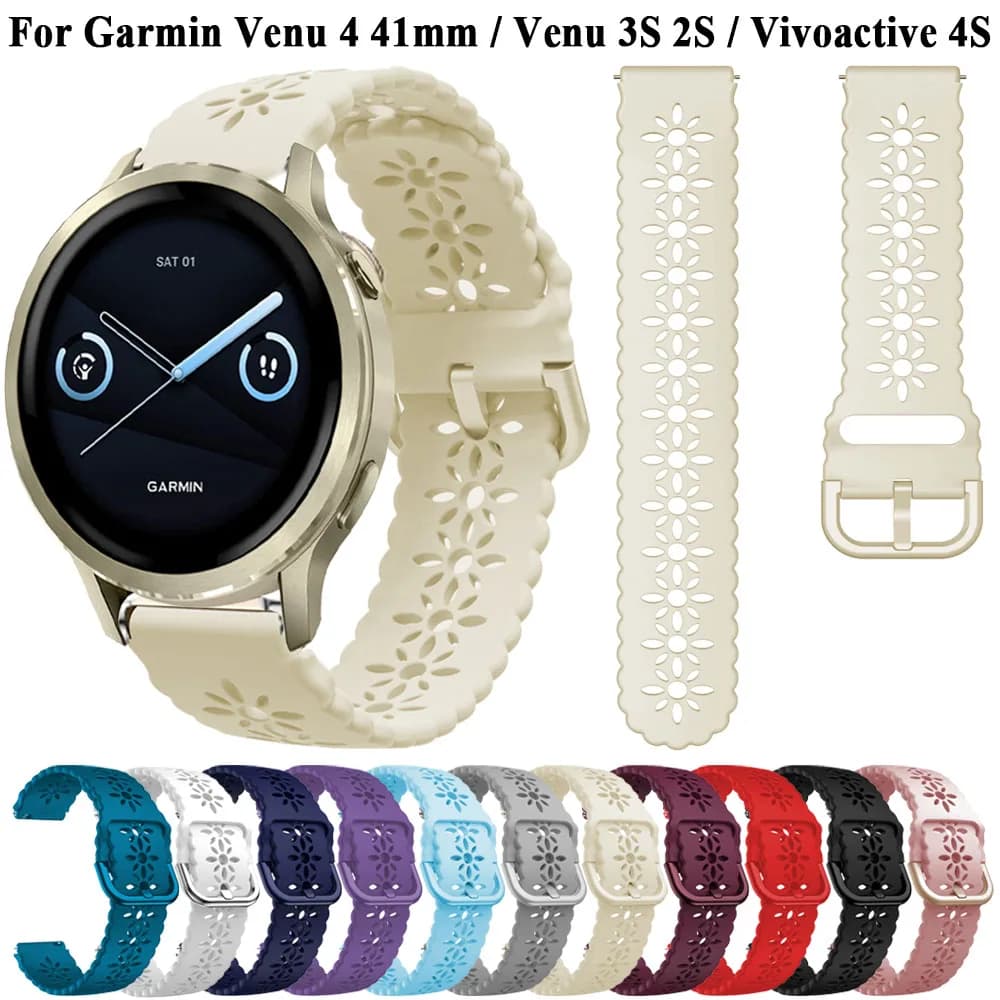 For Garmin Venu 4 41mm/Venu 3S/Venu 2S/Vivoactive 4S/Forerunner 255S 265S Wristband Strap Bracelet Belt Silicone Watch Band 18mm